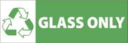 NMC - Restroom, Janitorial & Housekeeping Label - Legend: Glass Only, English, White & Green, 7-1/2" Long x 2-1/2" High, Sign Muscle Finish - All Tool & Supply