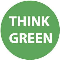 NMC - Think Green, Hard Hat Label - White on Green, 2" Thick, For Accident Prevention - All Tool & Supply