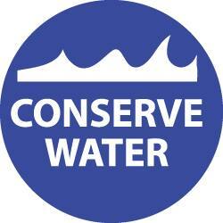 NMC - Conserve Water, Hard Hat Label - White on Blue, 2" Thick, For Accident Prevention - All Tool & Supply