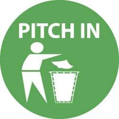 NMC - Pitch In, Hard Hat Label - White on Green, 2" Thick, For Accident Prevention - All Tool & Supply