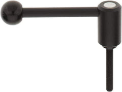 KIPP - M8 x 1.25, 0.94" Hub Diam, Steel Threaded Stud Adjustable Tension Lever with 0° Handle - 1.97" Stud Length, 3.62" OAL, 1.46" High - All Tool & Supply