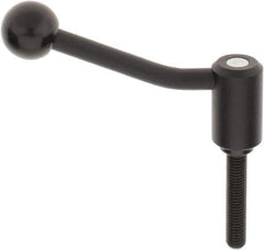 KIPP - M12 x 1.75, 1.1" Hub Diam, Steel Threaded Stud Adjustable Tension Lever with 20° Handle - 2.36" Stud Length, 4.17" OAL, 2.7" High - All Tool & Supply