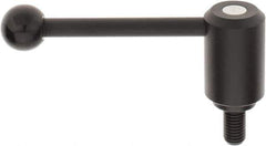 KIPP - 5/8-11, 1.61" Hub Diam, Steel Threaded Stud Adjustable Tension Lever with 0° Handle - 1.18" Stud Length, 5.3" OAL, 2.22" High - All Tool & Supply