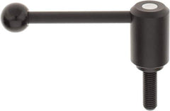 KIPP - 5/8-11, 1.61" Hub Diam, Steel Threaded Stud Adjustable Tension Lever with 0° Handle - 1.97" Stud Length, 5.3" OAL, 2.22" High - All Tool & Supply