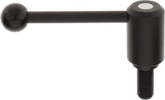 KIPP - 3/4-10, 1.61" Hub Diam, Steel Threaded Stud Adjustable Tension Lever with 0° Handle - 1.57" Stud Length, 5.3" OAL, 2.22" High - All Tool & Supply