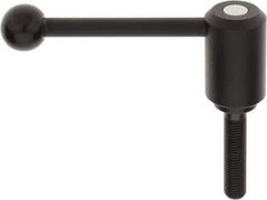 KIPP - M16 x 2.0, 1.61" Hub Diam, Steel Threaded Stud Adjustable Tension Lever with 0° Handle - 2-3/4" Stud Length, 5.3" OAL, 2.22" High - All Tool & Supply