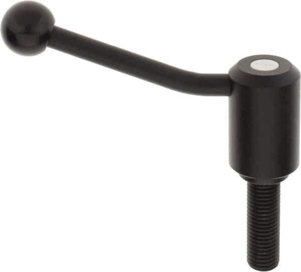 KIPP - M20 x 2.5, 1.61" Hub Diam, Steel Threaded Stud Adjustable Tension Lever with 20° Handle - 2.36" Stud Length, 5.06" OAL, 3.52" High - All Tool & Supply