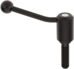 KIPP - M20 x 2.5, 1.61" Hub Diam, Steel Threaded Stud Adjustable Tension Lever with 20° Handle - 2-3/4" Stud Length, 5.06" OAL, 3.52" High - All Tool & Supply