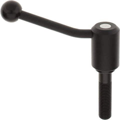 KIPP - M20 x 2.5, 1.61" Hub Diam, Steel Threaded Stud Adjustable Tension Lever with 20° Handle - 3.15" Stud Length, 5.06" OAL, 3.52" High - All Tool & Supply