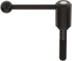 KIPP - M20 x 2.5, 1.61" Hub Diam, Steel Threaded Stud Adjustable Tension Lever with 0° Handle - 3.54" Stud Length, 5.3" OAL, 2.22" High - All Tool & Supply