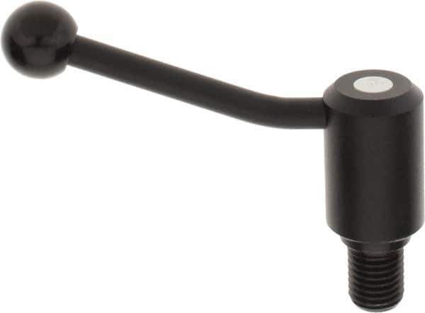 KIPP - M24 x 3.0, 1.61" Hub Diam, Steel Threaded Stud Adjustable Tension Lever with 20° Handle - 1.18" Stud Length, 5.06" OAL, 3.52" High - All Tool & Supply