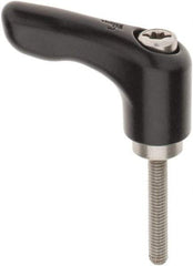 KIPP - M4 x 0.7, 13mm Hub Diam, Zinc Die Cast (Stainless Steel Components) Stud Type Adjustable Clamping Handle - 25mm Stud Length, 47mm OAL, 31mm High - All Tool & Supply