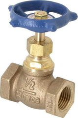 Legend Valve - 1/2" Pipe, FNPT Ends, Brass Rising Stem Globe Valve - Bronze Disc, Bolted Bonnet, 200 psi WOG, 125 psi WSP, Class 125 - All Tool & Supply