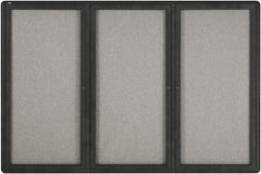 Quartet - 72" Wide x 48" High Enclosed Cork Bulletin Board - Gray - All Tool & Supply