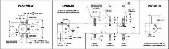 Joyce/Dayton - Mechanical Screw Actuators; Load Capacity: 5 ; Maximum Lift Height: 6 (Inch); Style: Top Plate ; Type.: Inverted - Exact Industrial Supply