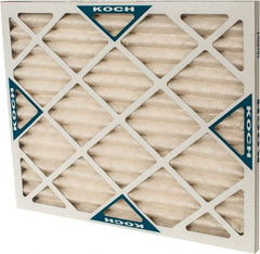 Made in USA - 16" Noml Height x 20" Noml Width x 1" Noml Depth, 30 to 35% Capture Efficiency, Wire-Backed Pleated Air Filter - MERV 8, Synthetic with Antimicrobial Protection, Integrated Beverage Board Frame, 300 Max FPM, 670 CFM, For Any Unit - All Tool & Supply