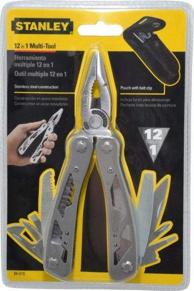 Stanley - 12 Piece, Multi-Tool Set - 6-1/2" OAL, 4-1/8" Closed Length - All Tool & Supply