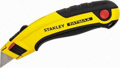 Stanley - Retractable Utility Knife - 60mm Blade, Yellow & Black Aluminum Handle, 5 Blades Included - All Tool & Supply