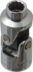 Proto - 1/2", 3/8" Drive, Standard Hand Socket - 12 Points, 1-3/4" OAL, Alloy Steel, Chrome Finish - All Tool & Supply