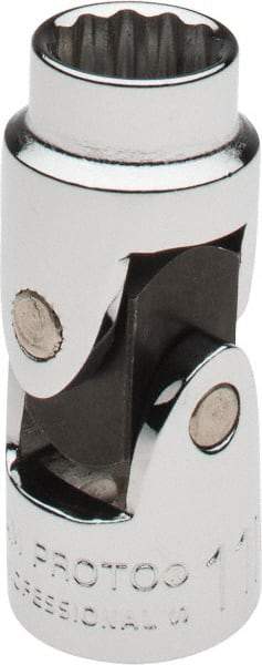 Proto - 3/8" Drive, Standard Hand Socket - 12 Points, 1-3/4" OAL, Alloy Steel, Chrome Finish - All Tool & Supply