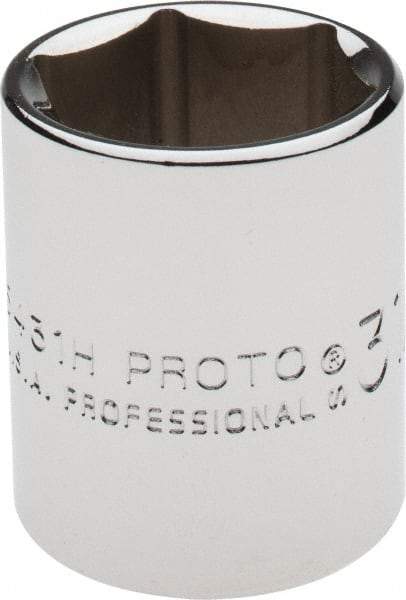 Proto - 31/32", 1/2" Drive, Standard Hand Socket - 6 Points, 1-9/16" OAL, Alloy Steel, Chrome Finish - All Tool & Supply