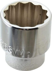 Proto - 1/2" Drive, Standard Hand Socket - 12 Points, 2-1/4" OAL, Alloy Steel, Chrome Finish - All Tool & Supply