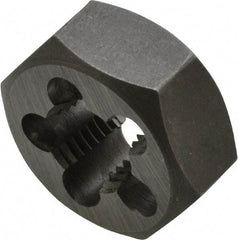 Interstate - 1/2-18 UNS Thread, 1-1/16" Hex, Right Hand Thread, Hex Rethreading Die - Carbon Steel, 1/2" Thick - Exact Industrial Supply