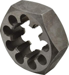 Interstate - 2-1/8 - 12 UNS Thread, 3-1/2" Hex, Right Hand Thread, Hex Rethreading Die - Carbon Steel, 1-1/4" Thick - Exact Industrial Supply