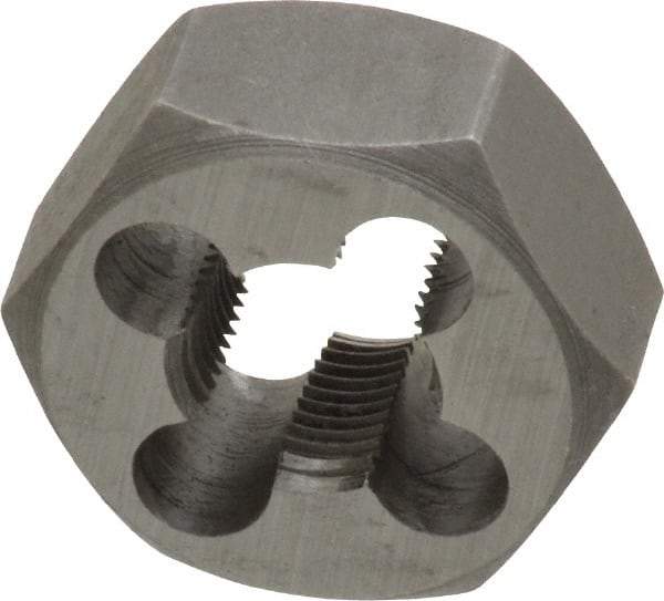 Interstate - 3/8-32 UNEF Thread, 25/32" Hex, Right Hand Thread, Hex Rethreading Die - Carbon Steel, 3/8" Thick - Exact Industrial Supply