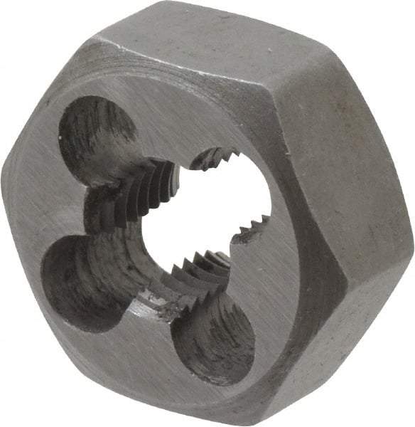 Interstate - 5/16-28 UNS Thread, 11/16" Hex, Right Hand Thread, Hex Rethreading Die - Carbon Steel, 5/16" Thick - Exact Industrial Supply