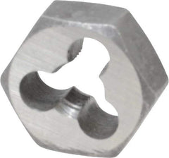 Interstate - M6x0.75 Metric Fine Thread, 19/32" Hex, Right Hand Thread, Hex Rethreading Die - Carbon Steel, 1/4" Thick - Exact Industrial Supply