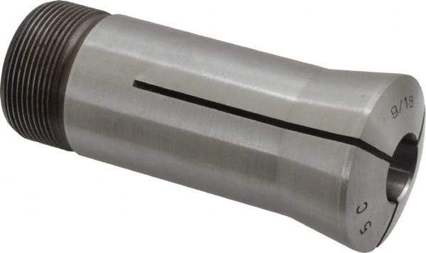 Lyndex - 9/16 Inch 5C Round Collet - 3.27 Inch Overall Length, 1.041-24 Internal Thread Size, Steel, 0.0011 Inch TIR - Exact Industrial Supply