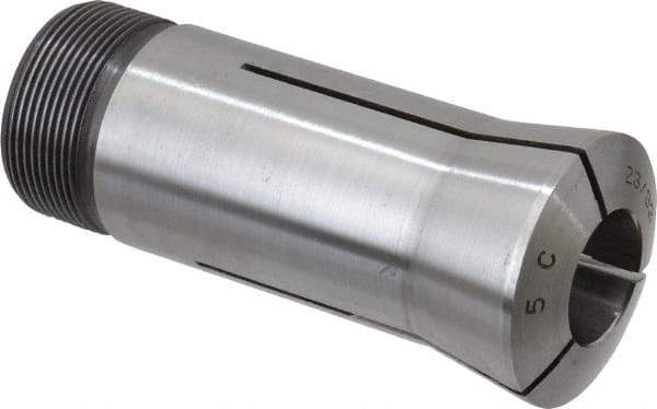 Lyndex - 23/32 Inch 5C Round Collet - 3.27 Inch Overall Length, 1.041-24 Internal Thread Size, Steel, 0.0011 Inch TIR - Exact Industrial Supply