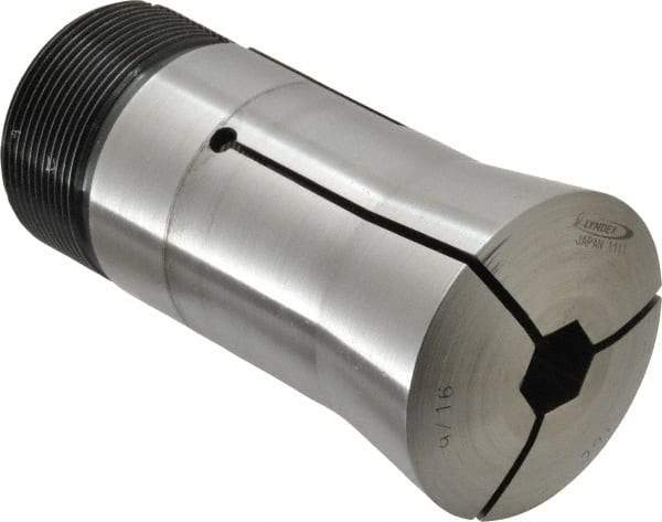 Lyndex - 9/16 Inch 16C Hex Collet - 1-11/16 - 20 Internal Thread, M47.50 x 1.75 External Thread, 4.31 Inch Overall Length, 0.0011 TIR - Exact Industrial Supply