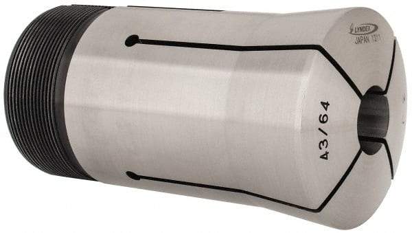 Lyndex - 43/64 Inch Round 3J Collet - 3-3/4 Inch Overall Length, 1.988-20 Inch External Thread - Exact Industrial Supply