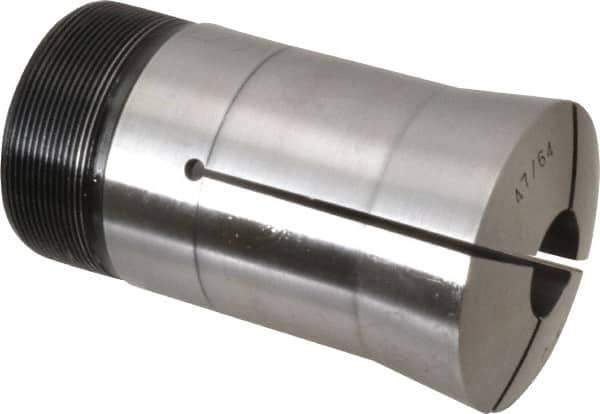 Lyndex - 47/64 Inch Round 3J Collet - 3-3/4 Inch Overall Length, 1.988-20 Inch External Thread - Exact Industrial Supply