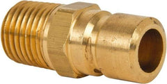 Coilhose Pneumatics - 1/4-18" NPT, 3/8" Body Diam, Coolant & Fluid Line Male Connectors - Brass - All Tool & Supply