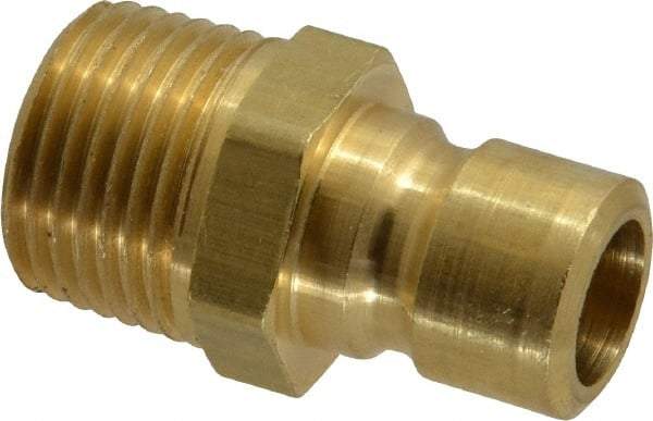 Coilhose Pneumatics - 3/8-18" NPT, 3/8" Body Diam, Coolant & Fluid Line Male Connectors - Brass - All Tool & Supply