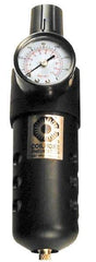 Coilhose Pneumatics - 1/4" NPT Port Compact 1 Piece Filter/Regulator FRL Unit - Zinc Bowl, 48 SCFM, 250 Max psi, 8" High, Manual Drain - All Tool & Supply