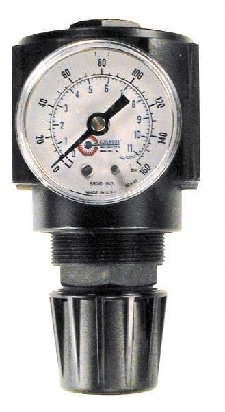 Coilhose Pneumatics - 1/2 NPT Port, 120 CFM, Cast Aluminum Standard Regulator - 0 to 250 psi Range, 250 Max psi Supply Pressure, 1/4" Gauge Port Thread, 2-3/4" Wide x 5-1/2" High - All Tool & Supply