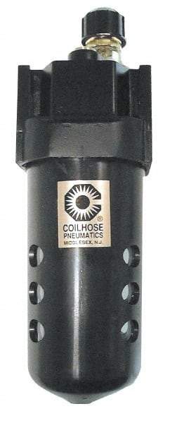 Coilhose Pneumatics - 3/8 NPT Port, 250 Max psi, Standard Lubricator - Metal Bowl with Sight Glass, Cast Aluminum Body, 160 CFM, 250°F Max, 2-3/4" Wide x 8" High - All Tool & Supply