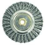 6" Filler Pass Brush - .023 Steel Wire; 5/8-11 Dbl-Hex Nut - Dually Weld Cleaning Brush - All Tool & Supply