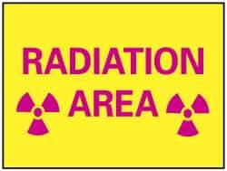 NMC - "Radiation Area", 7" Long x 10" Wide, Rigid Plastic Safety Sign - Rectangle, 0.05" Thick, Use for Accident Prevention - All Tool & Supply