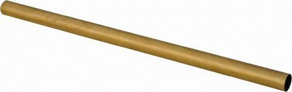 Made in USA - 19/32 Inch Outside Diameter x 12 Inch Long, Yellow Brass Round Tube - 0.566 Inch Inside Diameter, 0.014 Inch Wall Thickness, Alloy 260 - All Tool & Supply