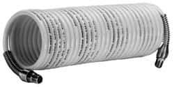 Coilhose Pneumatics - 1/4" ID x 1/4 NPT x 17', Natural Coiled & Self Storing Air Hose - 185 Max PSI, Rigid Fitting - All Tool & Supply