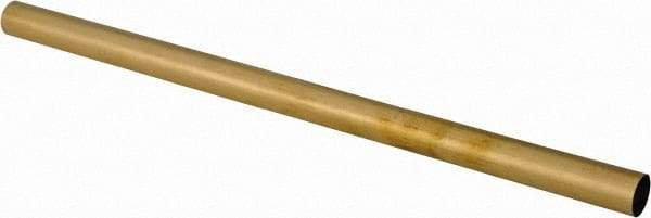 Made in USA - 5/8 Inch Outside Diameter x 12 Inch Long, Yellow Brass Round Tube - 0.597 Inch Inside Diameter, 0.014 Inch Wall Thickness, Alloy 260 - All Tool & Supply