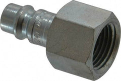 Coilhose Pneumatics - 3/8 Female NPT European High Flow Pneumatic Hose Connector - Plated Steel, 1/4" Body Diam - All Tool & Supply