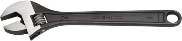 SK - 1-1/8" Jaw Capacity, 10" Standard Adjustable Wrench - Steel, Black Finish, 10" OAL - All Tool & Supply