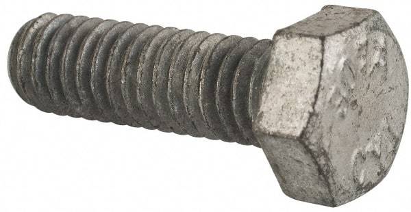 Value Collection - 5/16-18 Thread, 1" Length Under Head, Steel Hex Head Bolt - Hot Dipped Galvanized Coated, UNC Thread, ASTM A307, Grade 2 - All Tool & Supply