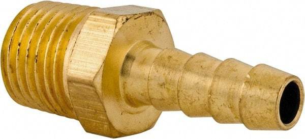 Cerro - 1/4 NPT Thread Hose Barb x Male NPT Connector - 1/4" ID Hose, Brass - All Tool & Supply